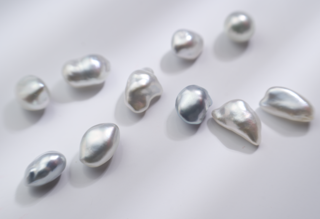 Different shapes of baroque pearls