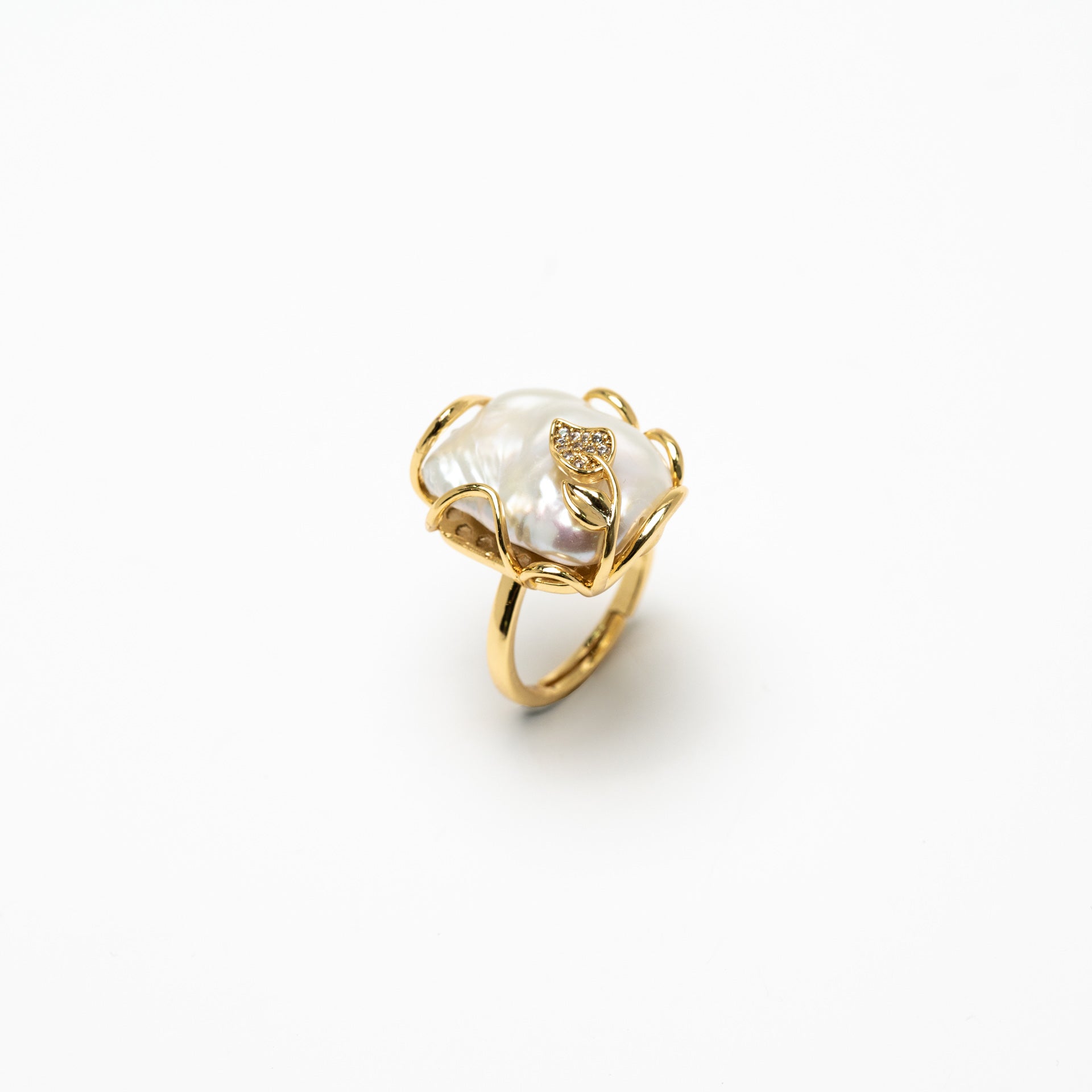 Natural Saltwater Pearls with Roman Seed Pearls in 10K gold-plated Silver Set