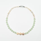 Japanese AKOYA Natural Pearls with Australian Golden Pearls and Jade Beads