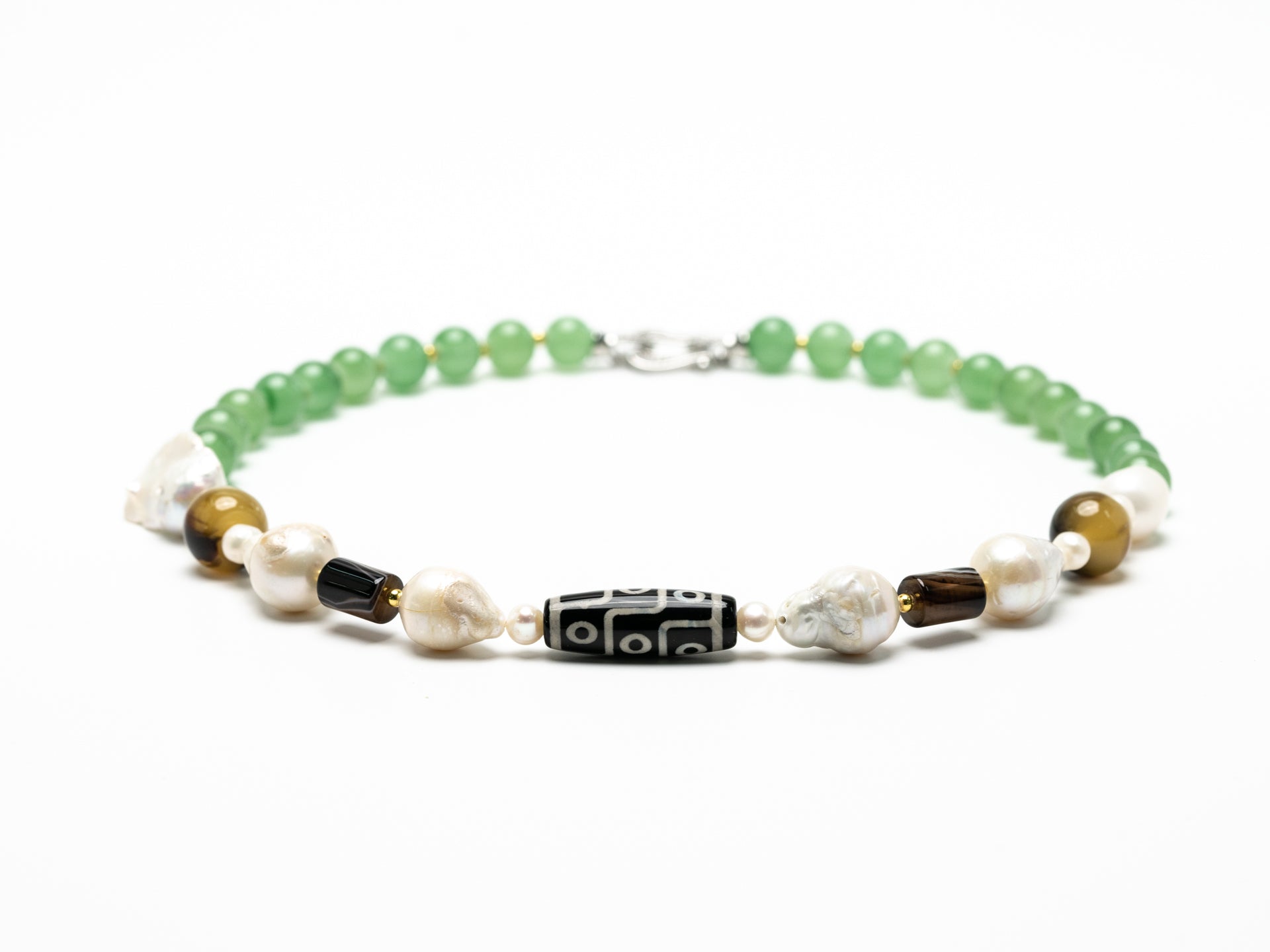 Roman Baroque Natural Saltwater Pearls with Hotan and Dzi Beads (Collector’s Edition)