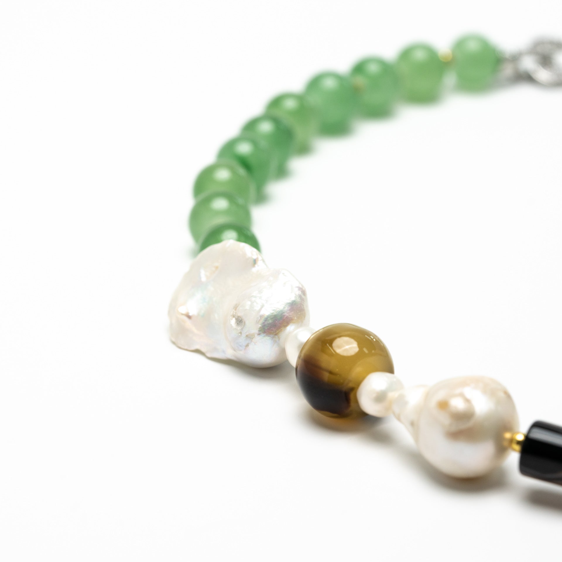 Roman Baroque Natural Saltwater Pearls with Hotan and Dzi Beads (Collector’s Edition)