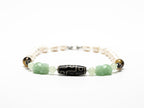 Roman Numeral Patterned Saltwater Pearls with Jade and Dzi bead  (Collector's Edition)