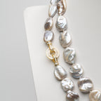 Italian Rome Purple Flat Button Saltwater Pearls