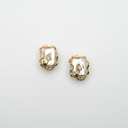 Natural Saltwater Pearls with Roman Seed Pearls in 10K gold-plated Silver Set