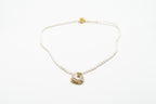 Natural Saltwater Pearls with Roman Seed Pearls in 10K gold-plated Silver Set